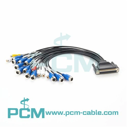 DB25-auf-M12 4Pin-Luftfahrtkopf und RCA-Kabel
