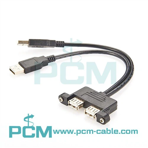 Dual-USB 2.0-Verlängerungskabel für Schalttafelmontage