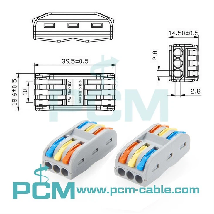 3 In 3 Out Quick Connect Terminal Block for Electrical Wiring Projects