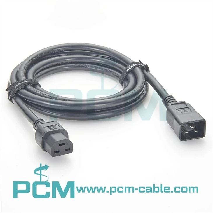 IEC C20 to C21 heavy-duty power cord with 12 AWG SJT cable