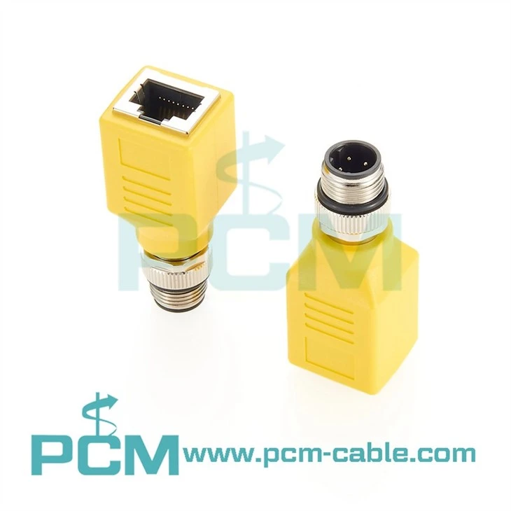M12 4pin D-code to RJ45 adapter