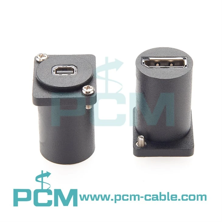 Mini DisplayPort to DisplayPort Feedthrough Panel Mount Connector