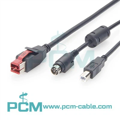 24-V-USB-Kabel mit Stromversorgung, USB-zu-Stromversorgung, DIN-USB2.0-B-Kabel