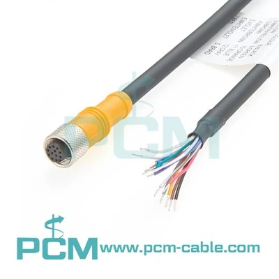 Breakout -Kabel M 12 12 Pin zum fliegenden Blei für Industrial Vision System