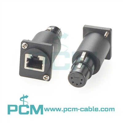 Chassis Mount RJ45 weiblicher Sockel zu XLR 5 PIN weiblicher DMX -Adapter