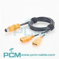 M12 A-Code 8-poliges auf Dual-USB-A-Kabel