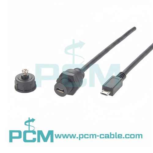 Wasserdichtes USB-Kabel, Micro-USB-Buchse auf Micro-USB-Stecker, Verlängerung
