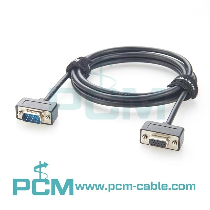 Low-Profile VGA SVGA Cable Female-to-Male HD15, Panel Mount Ready