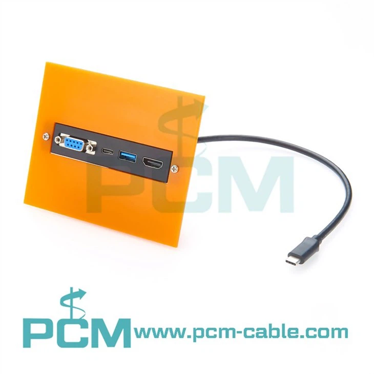 USB-C to USB-A  USB-C  HDMI  RS232 (DB9) Panel Mount Multiport Dock